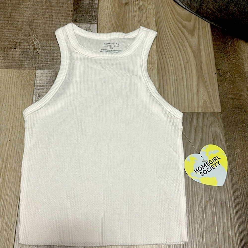 The Homegirl society shirt, It’s white, size xs, stretchy comfortable